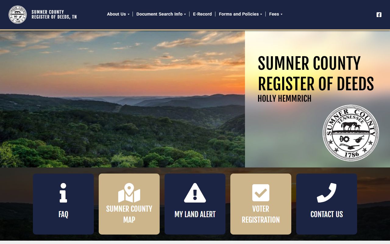 Hendersonville deed records Sumner County register page