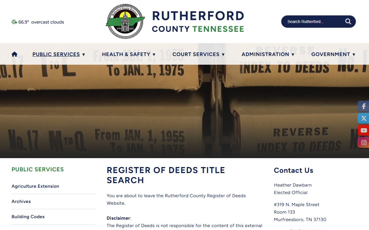 Murfreesboro deed records title search portal