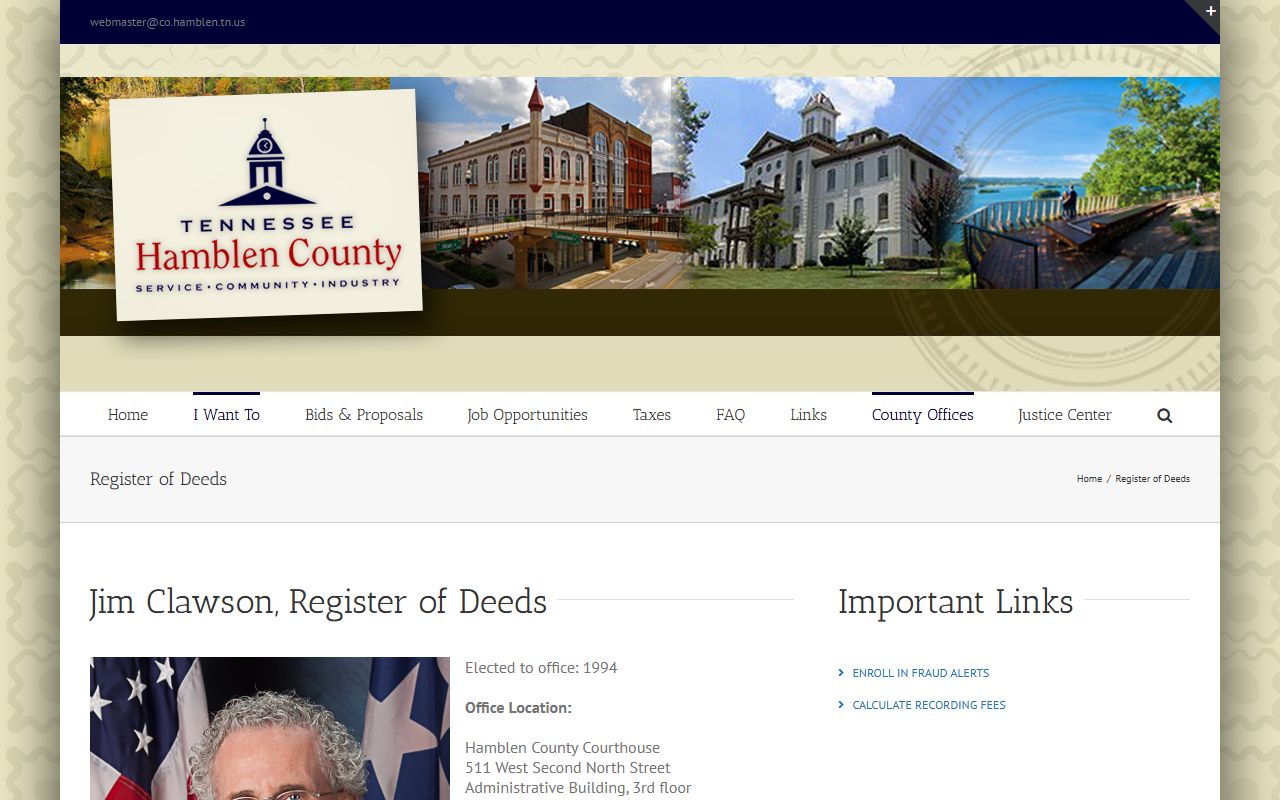 Hamblen County deed records Register of Deeds office