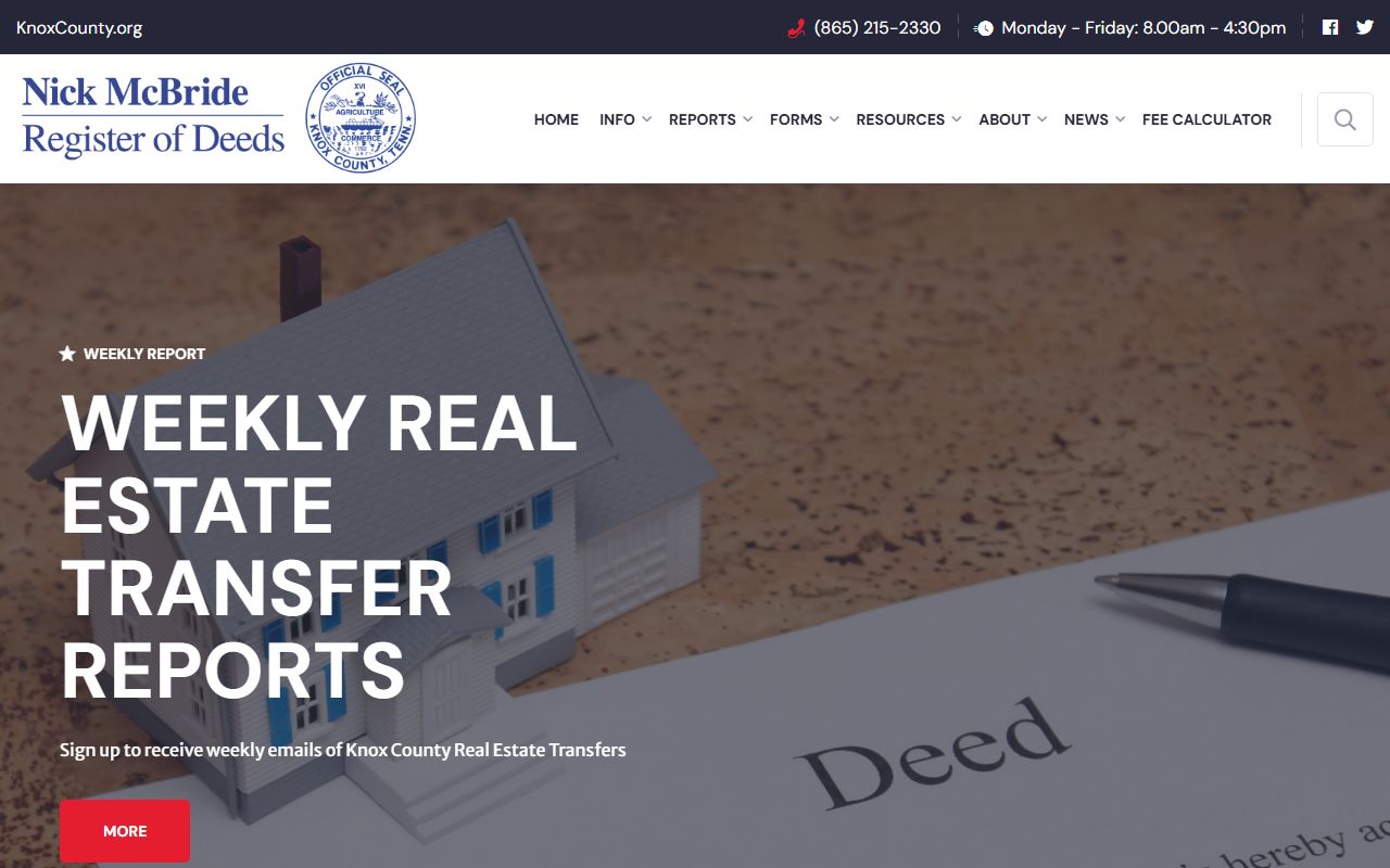 Knox County deed records official Register of Deeds website