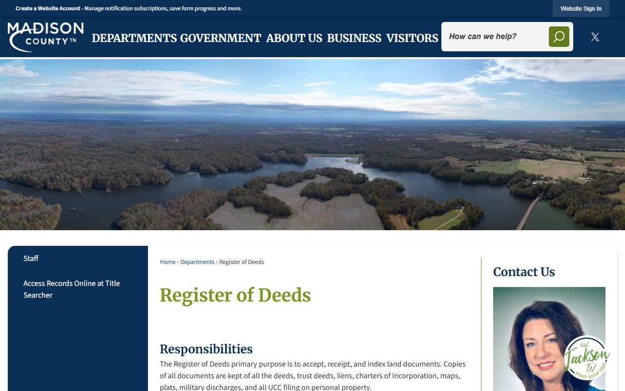 Madison County deed records official Register of Deeds page